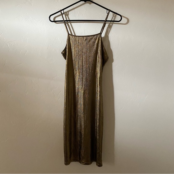 Gold Mini Dress Size Medium - Picture 5 of 14